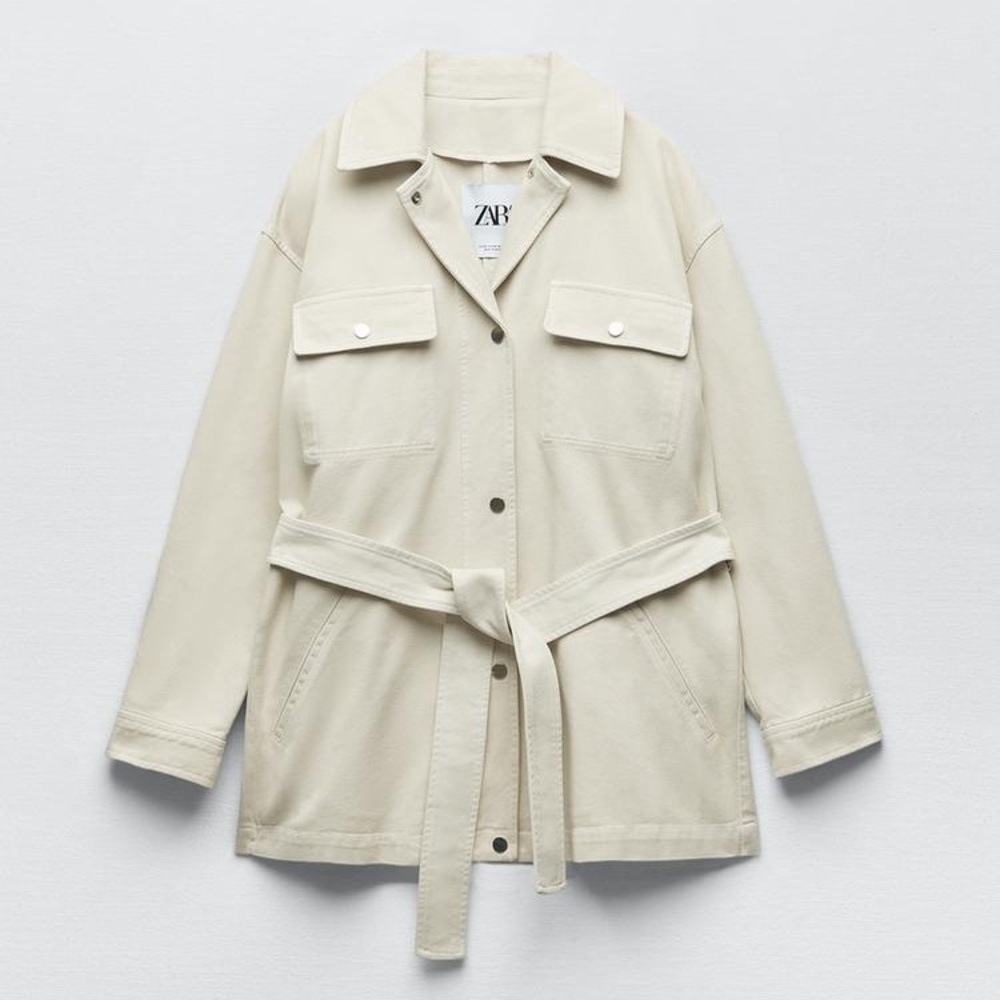 Zara belted denim jacket